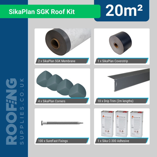 SikaPlan SGK Adhered Flat Roof Kit 20m²