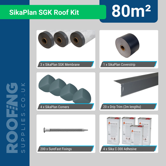 SikaPlan SGK  Adhered Flat Roof Kit 80m²